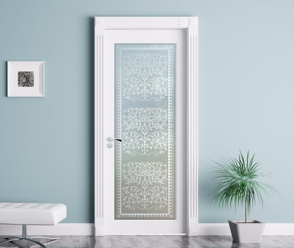 Traditional Victorian Lace Private 
1D Frosted Glass Interior bedroom bathroom kitchen door Sans Soucie