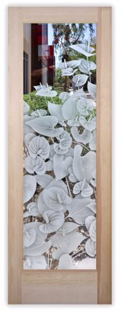Interior Door with sandblast Frosted Glass Design Art Glass Featuring Sandblast Etched Glass by Sans Soucie