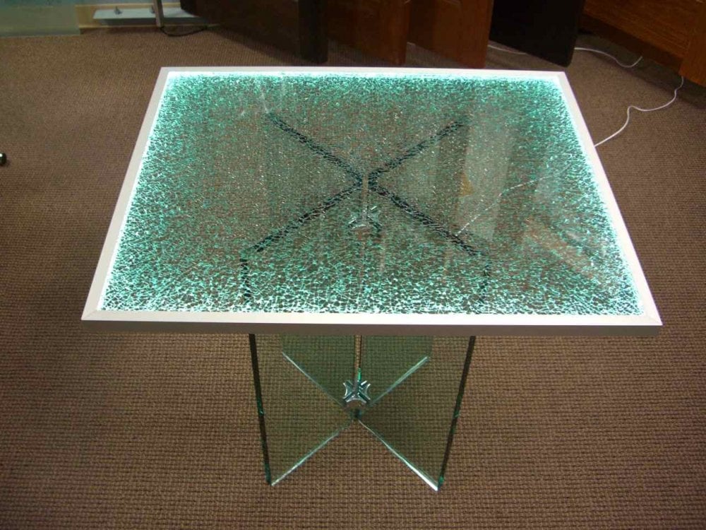 Shattered Glass Reg Clear Not Private Shattered Reg Clear Shattered Glass Finish Coffee Table Sans Soucie 