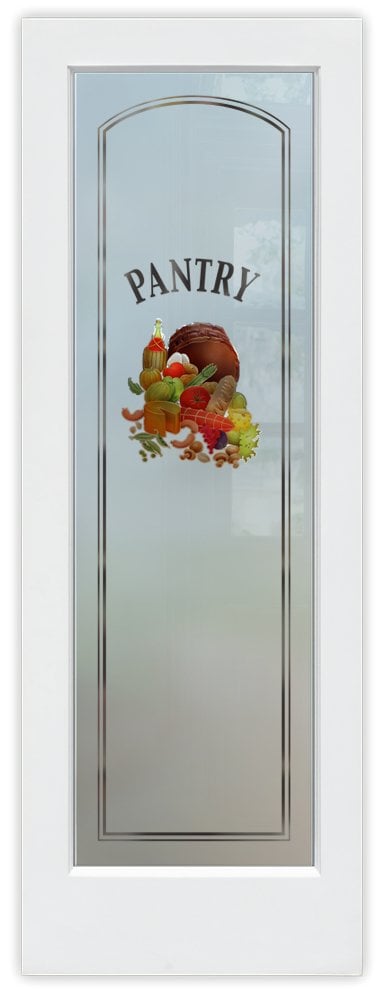 Vino Semi-Private 3D Enhanced Painted Negative  Frosted Glass Finish pantry door sans soucie 