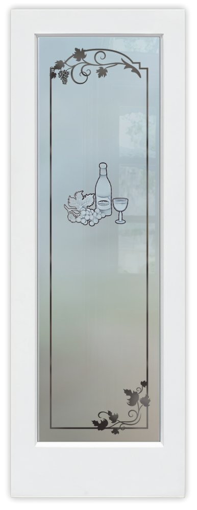 Wine Tasting Semi-Private 2D Negative Effect Frosted Glass Finish pantry door sans soucie 