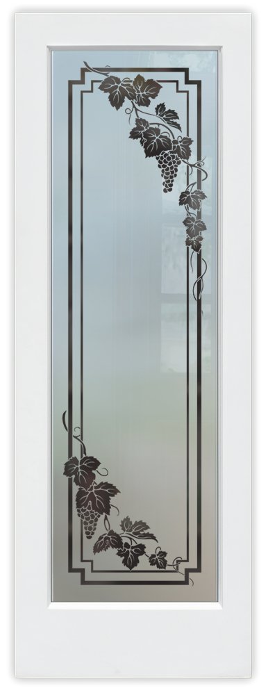 Vineyard Grapes Cascade Semi -Private 1D Negative Effect Frosted Glass Finish pantry door sans soucie 