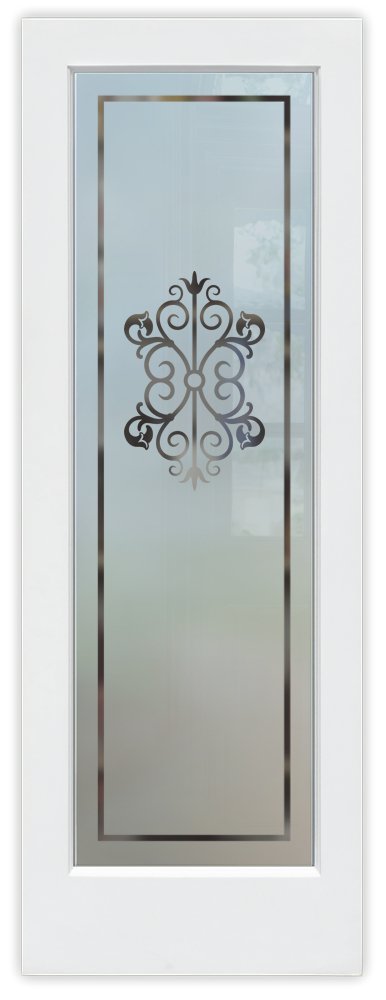 Granada Semi-Private 1D Negative Effect Frosted Glass Finish pantry door tuscan wrought iron sans soucie 