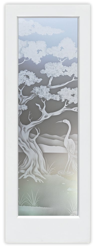 Frosted Glass Finish Bonsai Egret 
Private 2D Glass Pantry Doors Interior Glass Door Sans Soucie 