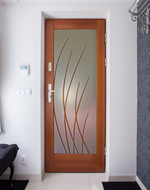 Sleek Arcs  3D Enhanced Painted 
Frosted Glass Finish Glass Pantry Doors Glass Interior Door Sans Soucie 