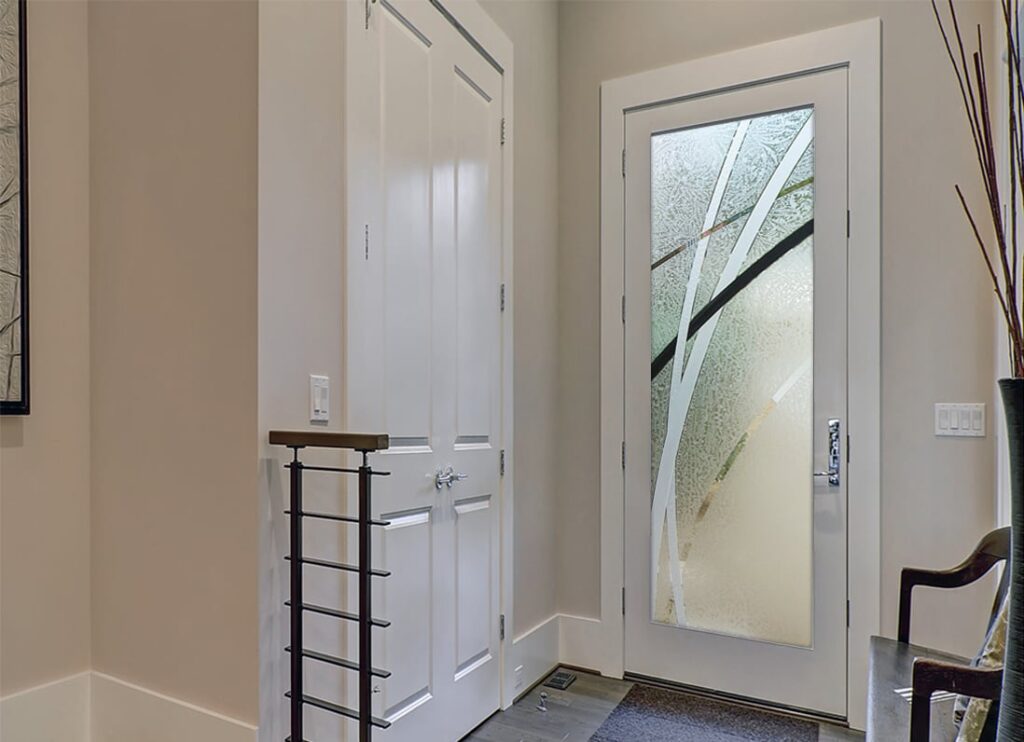 Arcos Semi-Private 3D Enhanced Painted Gluechip Glass Finish modern interior glass doors sans soucie 