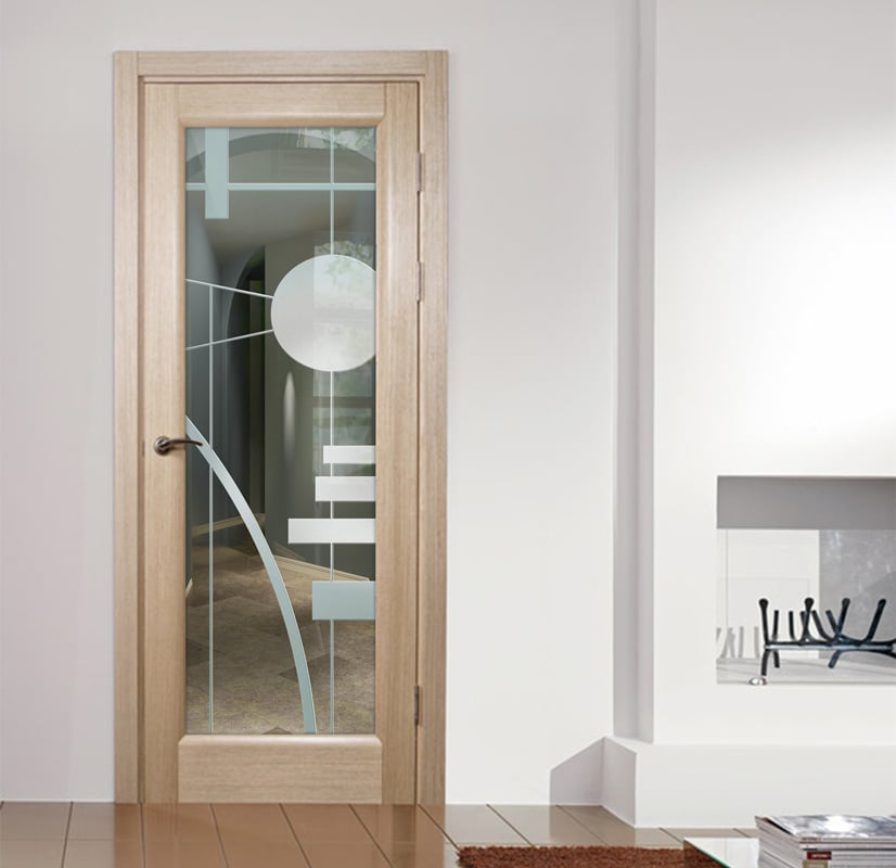 Interval Not Private 3D Clear Glass Finish Modern Interior Glass Doors Sans Soucie
