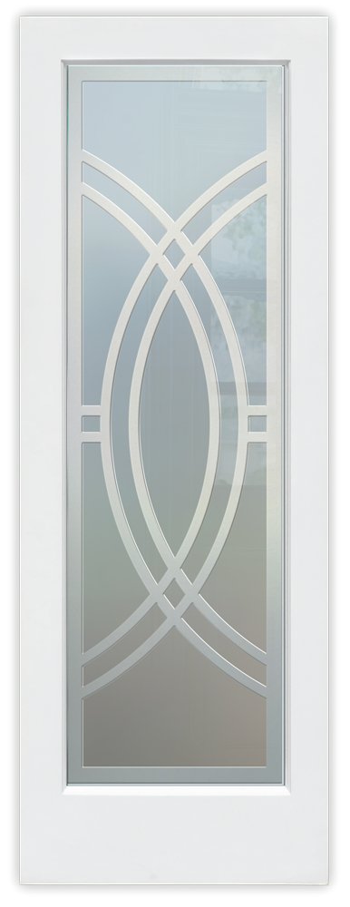 Demi Circle Private 3D Frosted Glass Finish Modern Interior Glass Doors Sans Soucie