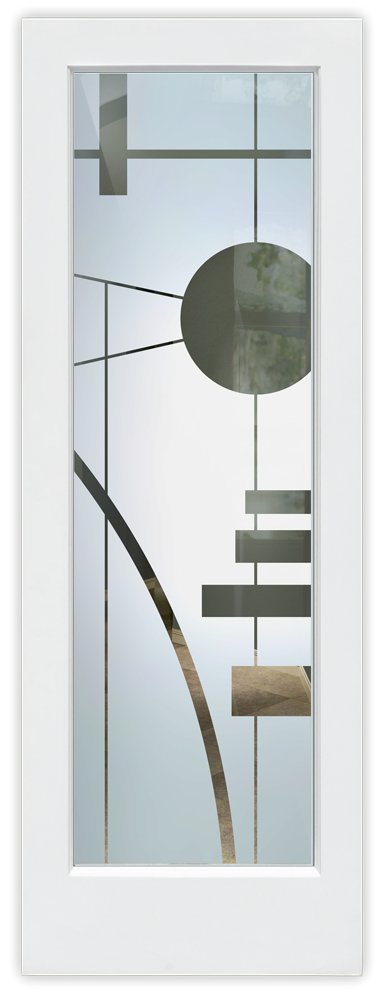 Semi-Private Interval 1D Negative Frosted Glass Finish Modern Interior Glass Doors Sans Soucie 