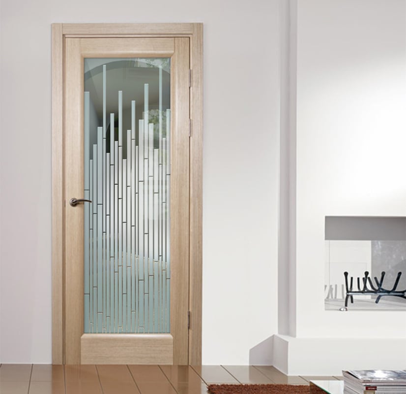 Mosaics Not Private 3D Clear Glass Finish Modern Interior Glass Doors Sans Soucie 
