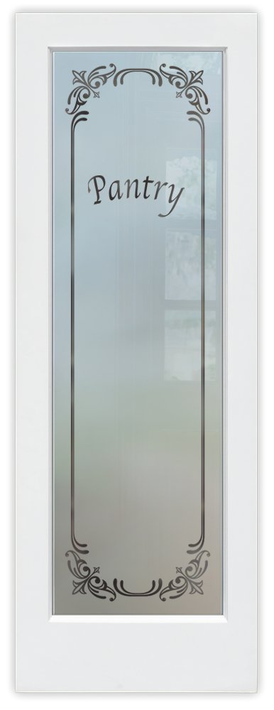 Lenora Semi-Private 1D Negative 
Frosted Glass Finish Traditional Frosted Glass Pantry Doors Sans Soucie 