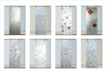 sliding glass barn doors frosted glass by sans soucie art glass