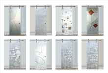 sliding glass barn doors frosted glass by sans soucie art glass