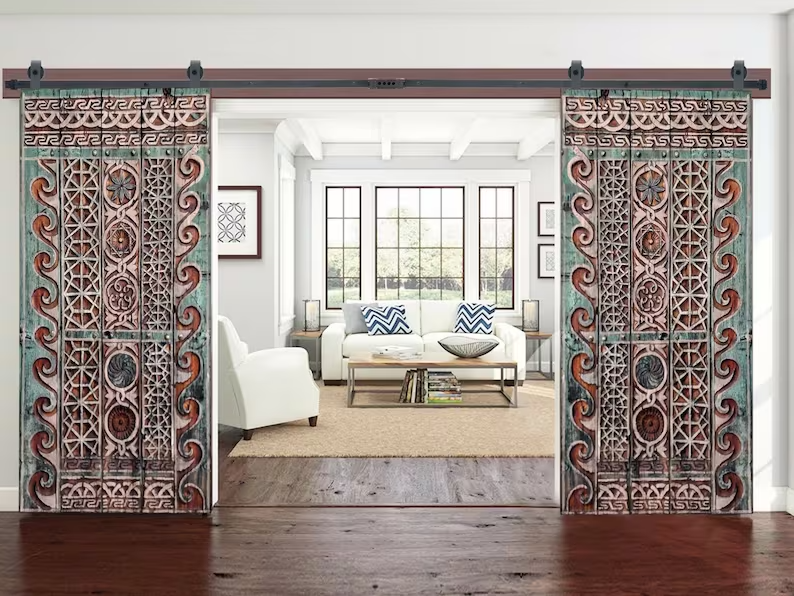 Oriental Chinese Design Double doors antique barn doors interior doors  