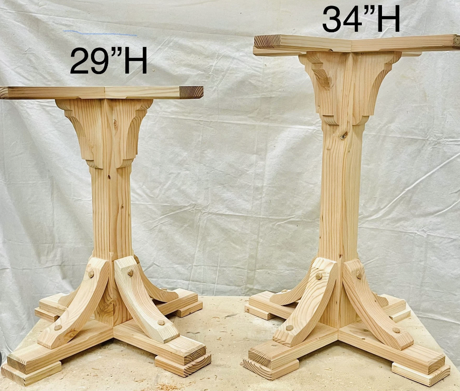 pedestal table base wood