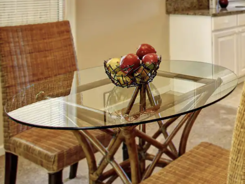 Modern Oval Glass Dining Table Base Example wood