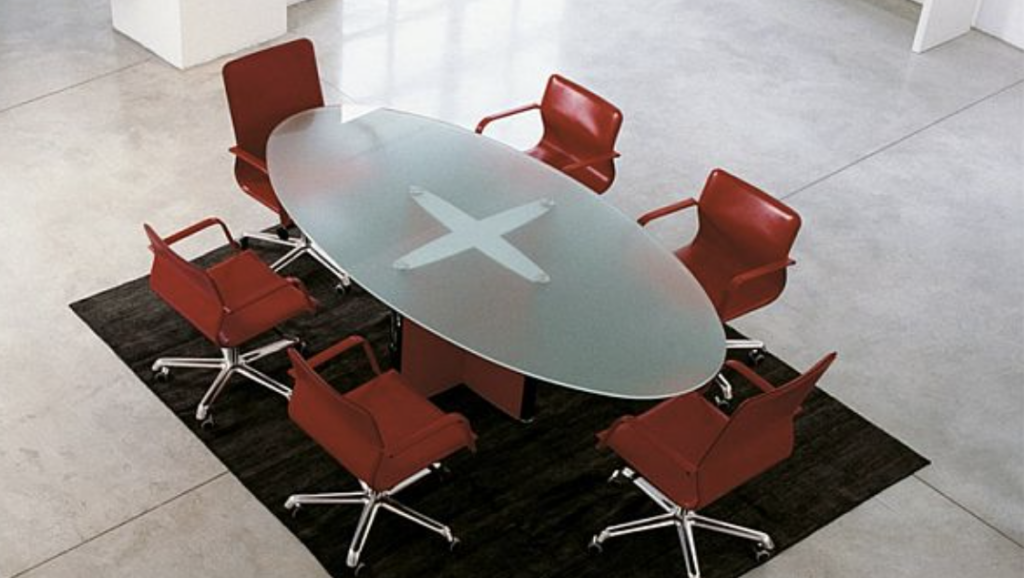 oval glass conference table