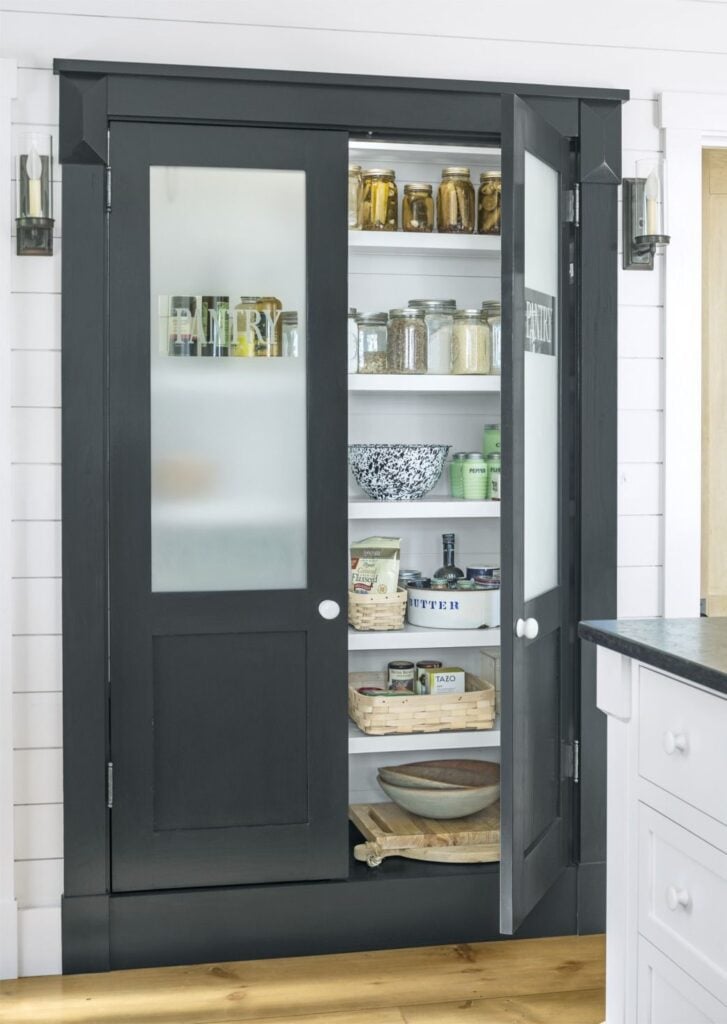 French double pantry doors with frosted glass contemporary style