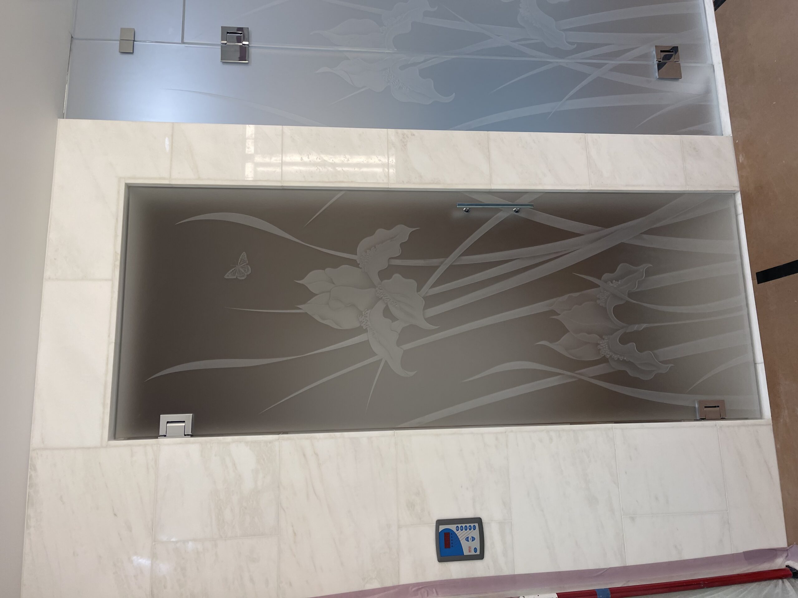 Private corner shower door