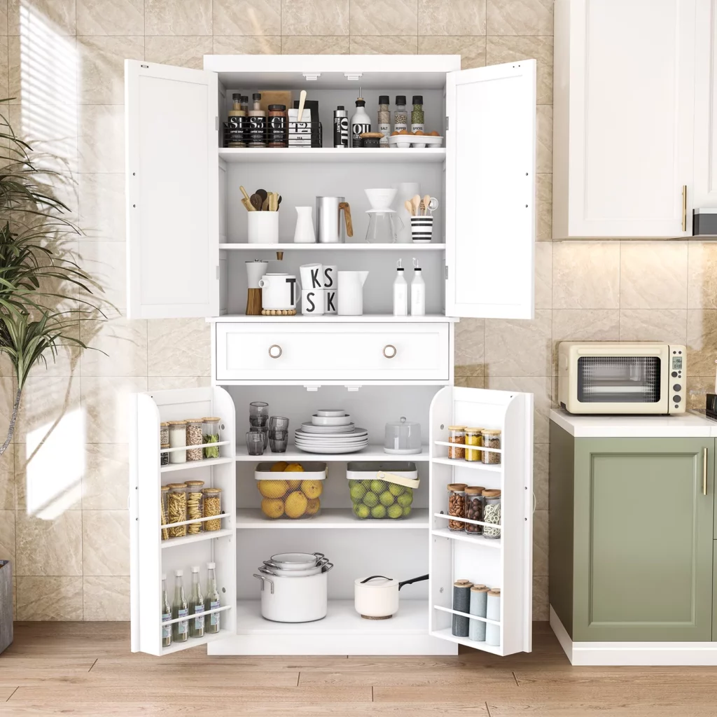 Standalone kitchen pantry white traditional classic design style 