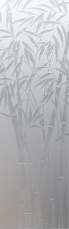 Door Glass Insert showcasing a Frosted Glass Asian Design with Sandblast Etched Glass Art by Sans Soucie Bamboo Shoots III Design