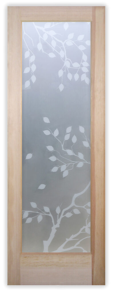 Decorative glass doors interior Cherry Tree design
