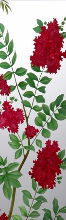 Door Glass Insert featuring a Frosted Glass Floral Design Sandblast Etched Glass Crepe Mertyl Design by Sans Soucie