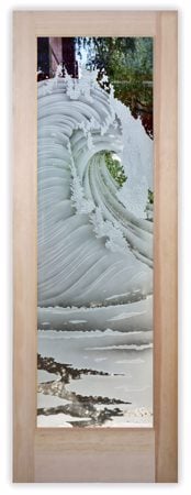 Interior Door with sandblast Frosted Glass Design Art Glass Featuring Sandblast Etched Glass by Sans Soucie