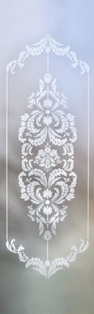Door Glass Insert with Frosted Glass Traditional Damask Design by Sans Soucie