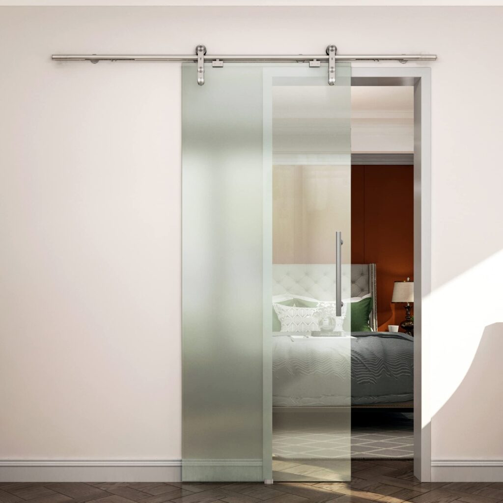 Frosted Sliding Glass Barn Doors Modern Contemporary Design 