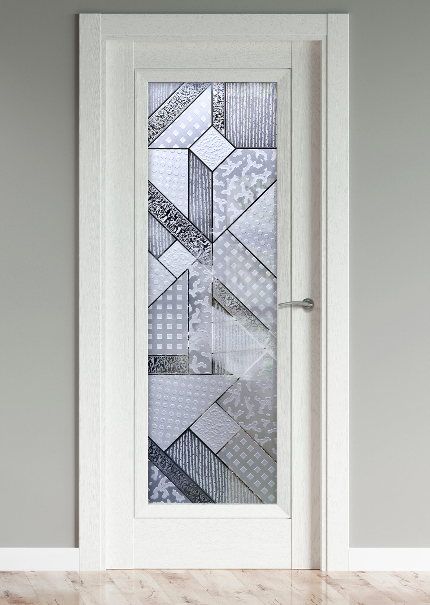 Matrix Semi-Private 3D Enhanced Gluechip Negative Frosted Glass Pantry Door Interior Glass Doors Sans Soucie