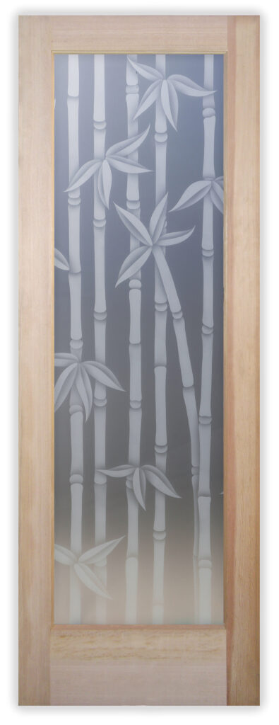 Stunning single entry door with privacy glass Modern Bamboo 2D Shaded