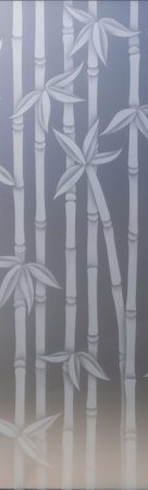 Door Glass Insert with Frosted Glass Asian Modern Bamboo Design by Sans Soucie