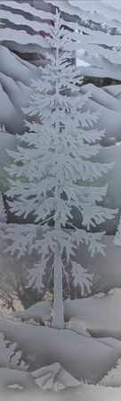 Door Glass Insert with Frosted Glass Tree Oregon Design by Sans Soucie