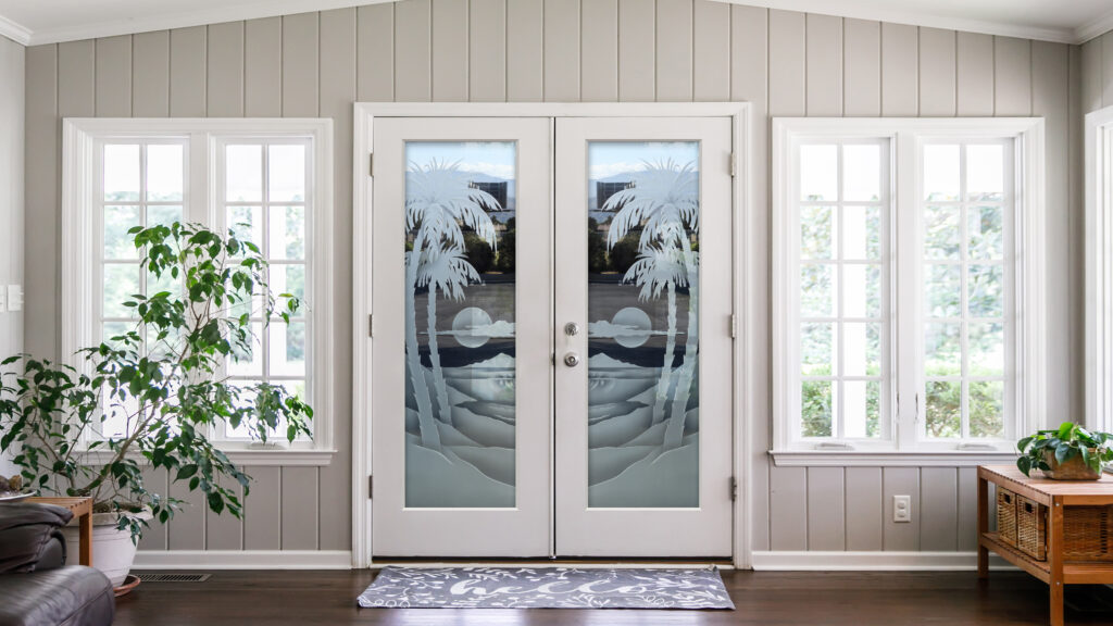 frosted glass front doors double entry doors palm sunset design semi private frosted glass doors sans soucie art glass
