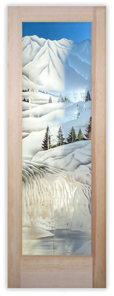 Decorative frosted glass front door Pine Falls 3DE Semi-Private