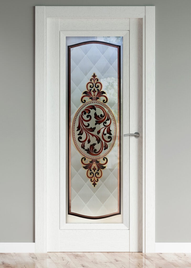 Frosted Glass Pantry Door Royal Filigree Private 3D Enhanced Painted Frosted Glass Wood Pantry Doors