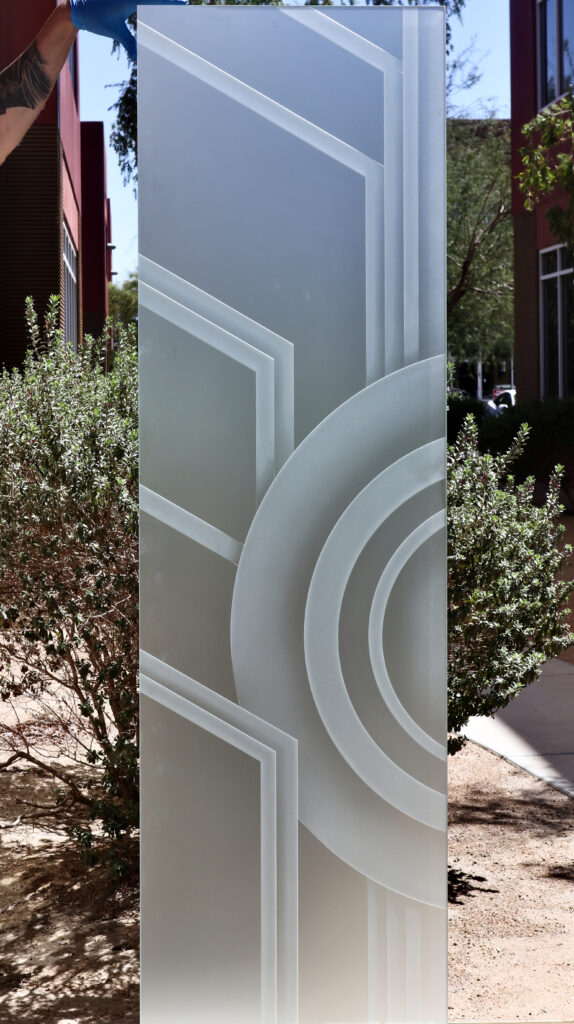 Front door decorative glass inserts.