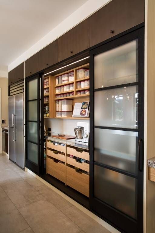 Modern Design Style Glass Sliding Pantry Doors  