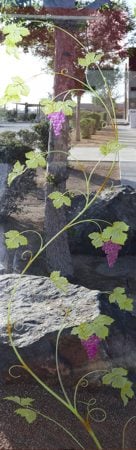 Door Glass Insert with a sandblast Frosted Glass Grapes & Ivy Design Custom-Designed Decorative Etched Glass