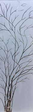 Art Glass Interior Featuring Sandblast Frosted Glass by Sans Soucie for Semi-Private with Tree Wispy Tree Design