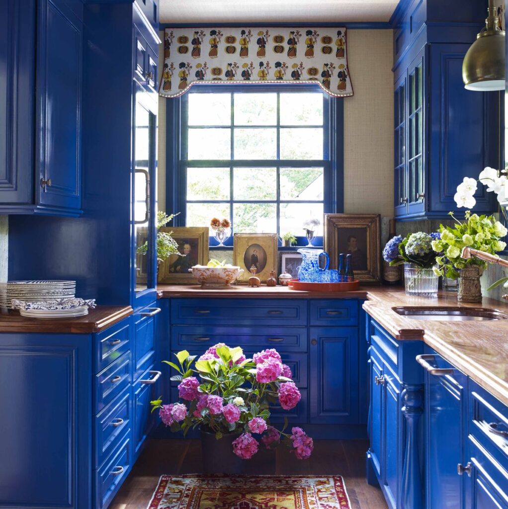 blue butler's pantry