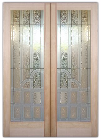 Interior Door with sandblast Frosted Glass Design Art Glass Featuring Sandblast Etched Glass by Sans Soucie