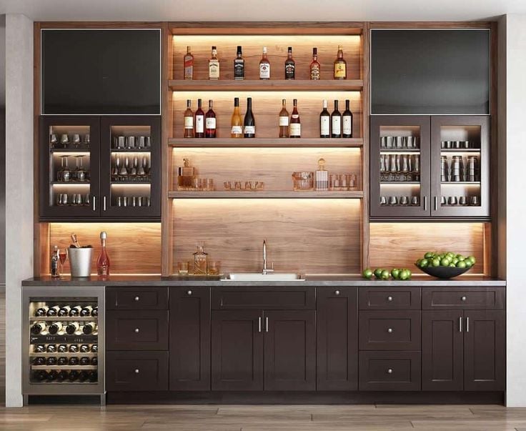butler pantry with wet bar sink contemporary design style 