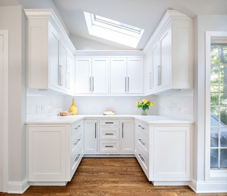 butlers pantry with skylight white cabinetry traditional design style