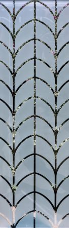 Door Glass Insert featuring Frosted Glass Design Etched Glass by Sans Soucie Art Glass with Custom Patterns Design Tiffany