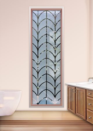 Window featuring Frosted Glass Design Etched Glass by Sans Soucie Art Glass with Custom Patterns Design Tiffany