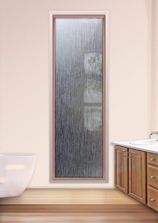 Window with a Frosted Glass Tree Bark Patterns Design for Semi-Private by Sans Soucie Art Glass
