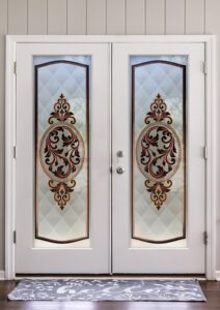 Royal Filigree Private 3D Enhanced Painted Frosted Interior Double Doors Sans Soucie