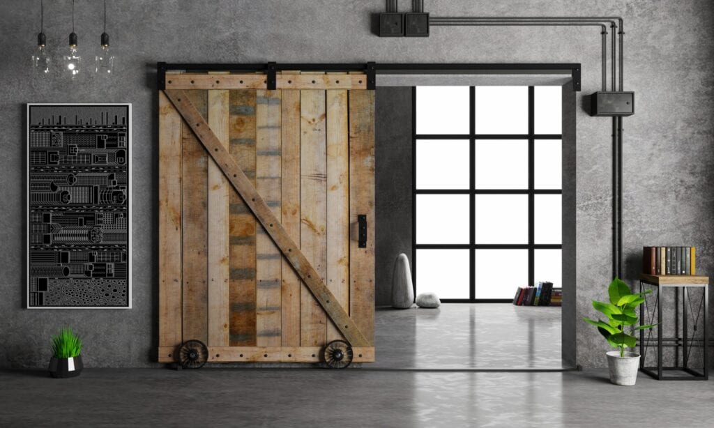 Wood Modern Interior Sliding Barn Door 